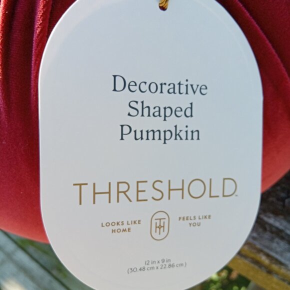 Big Fall Decor Pumpkins Cranberry and White /Cream Velvet Halloween - Picture 4 of 7